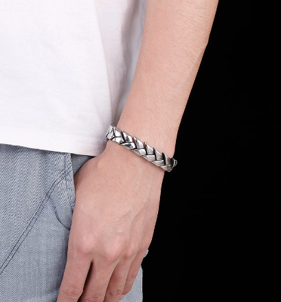 Cast Polished Small Chain Bracelet Men Stainless Steel