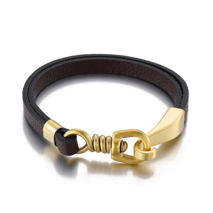 Hook and Loop Leather Bracelet