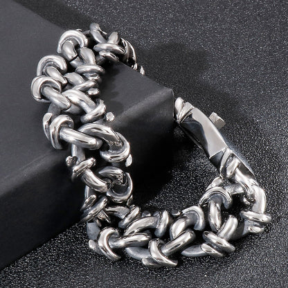 Irregular Special Design Metal Link Chain Men Bracelet Stainless Steel Viking Fashion Jewelry 2021