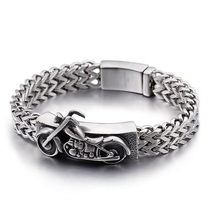 Motorcycle Bracelet Biker Icon Duel Strand Chain Bracelet