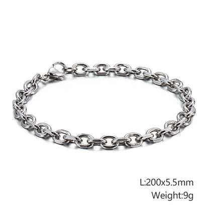 Classic Curb Chain Steel Bracelet