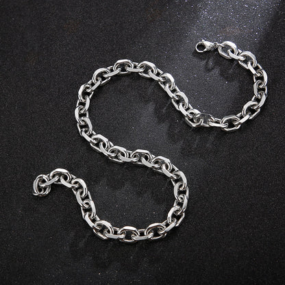 Oval Rolo Link Chain Necklace