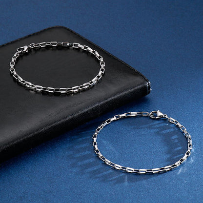 Modern Minimalist Square Link Hook Tab Bracelet