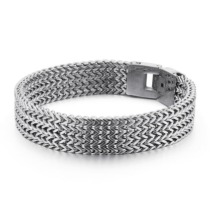 Vintage Mesh Link Chain Bracelet Stainless Steel Wholesale Design Cuff Bracelets for Men Fahion Jewelry