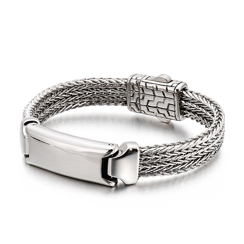 Mesh Chain Bracelet Stainless Steel Charm Viking Minimalist Bracelets Men Fashion Jewelry