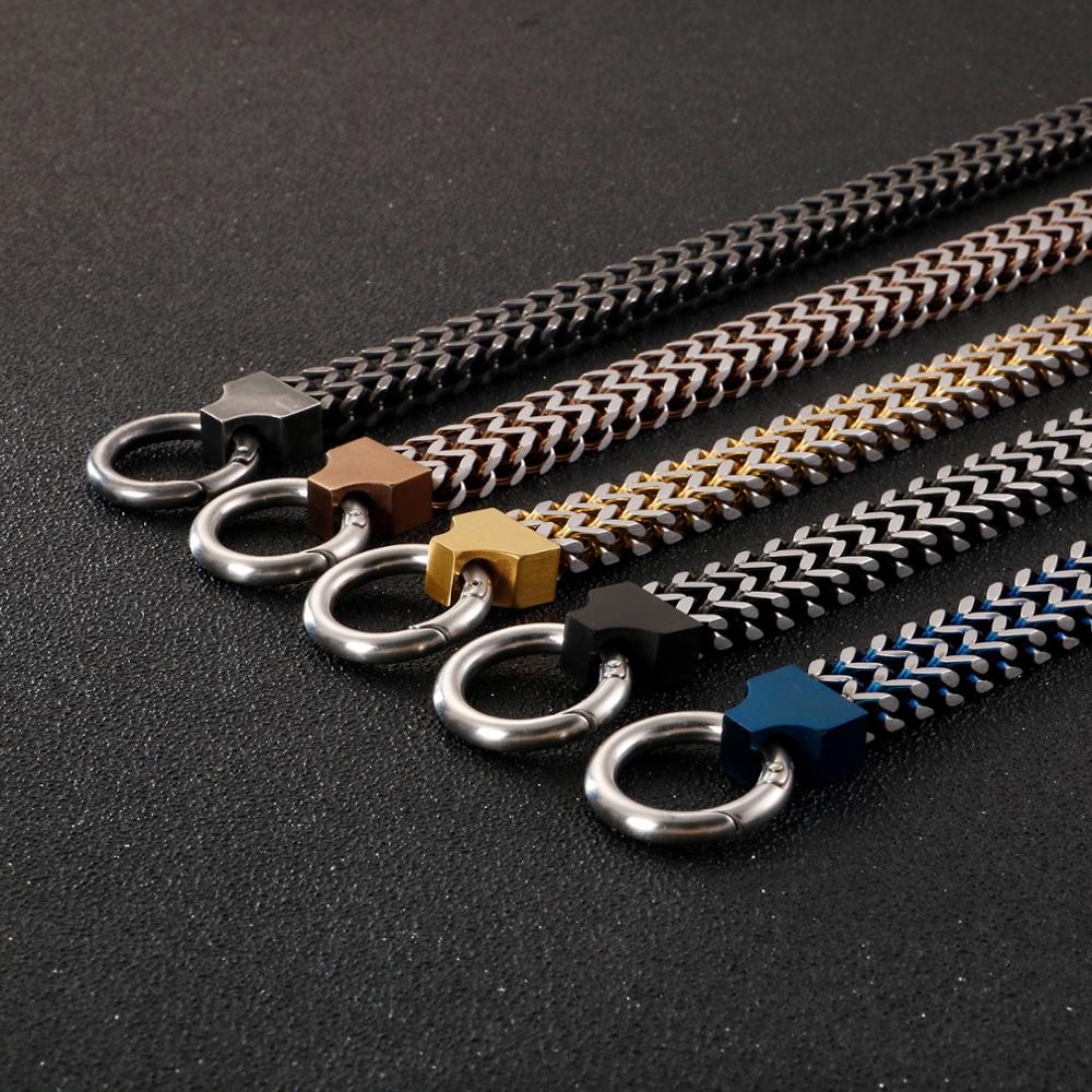 Mesh Link Chain Gothic Bracelet Men Black Blue Stainless Steel Punk Viking Biker Cuff Bracelets Jewelry