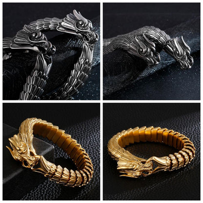 Asian Dragon Scale Bite Clasp Bracelet