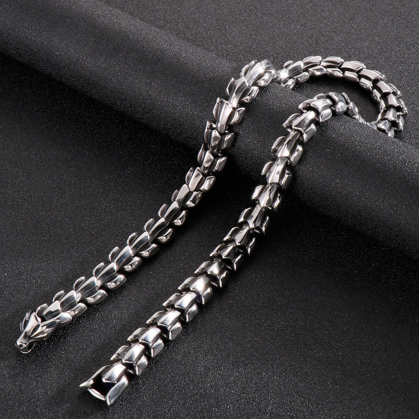 Snake-Link Heavy Armor Chain Necklace