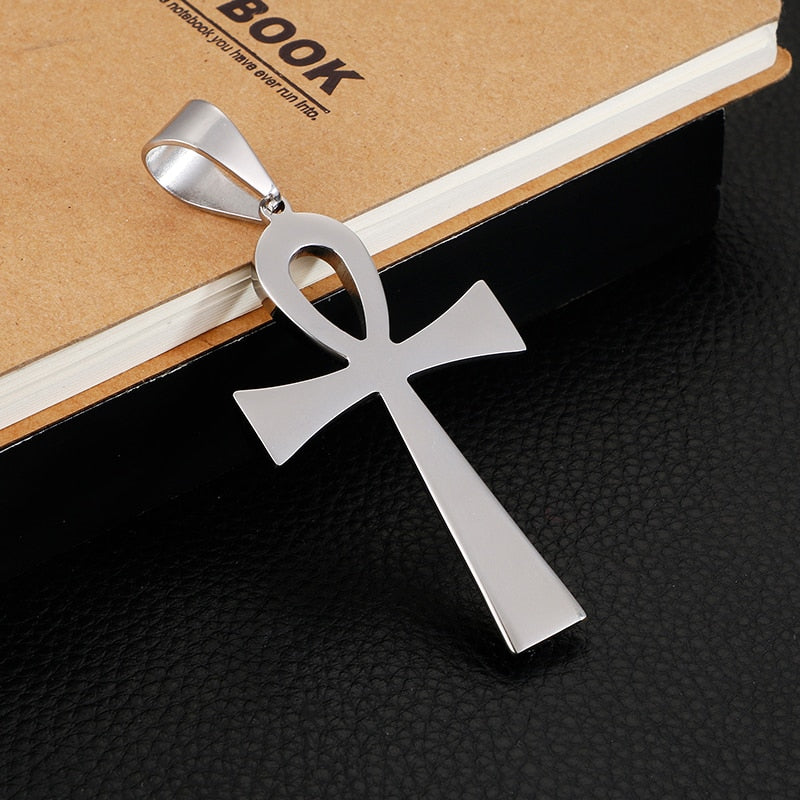 Modern Ankh Pendant Only in Steel and Gold