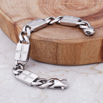 Diamond Cross Cuban Chain Bracelet