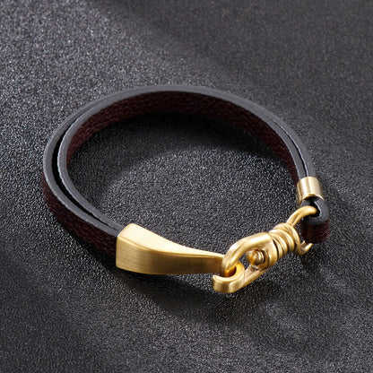 Hook and Loop Leather Bracelet