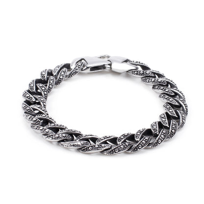 Ancient Steel Figaro Chain Link Bracelet