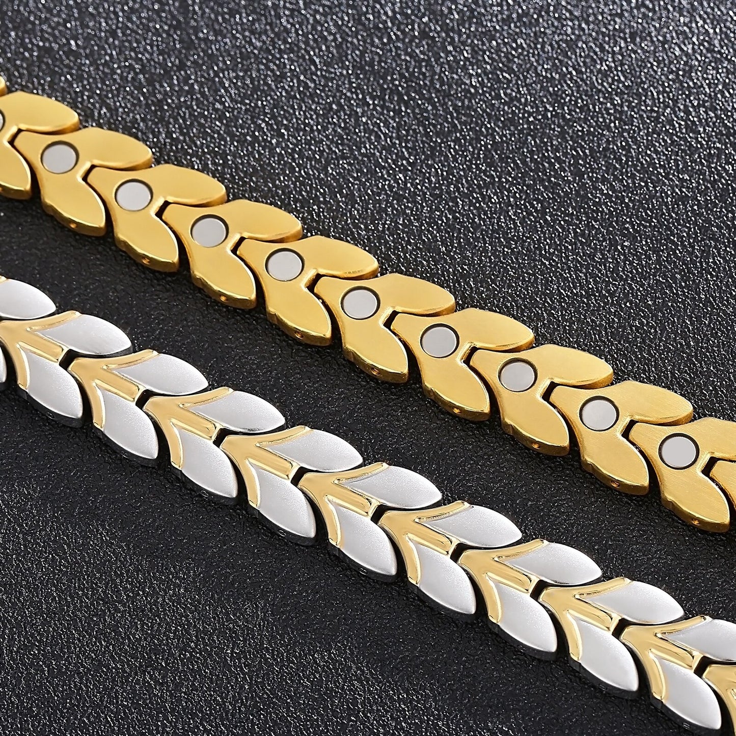 Magnetic Bracelets for Men Titanium Steel Therapy Health Chain Bracelet with Unique Line Charm Fashion Jewelry