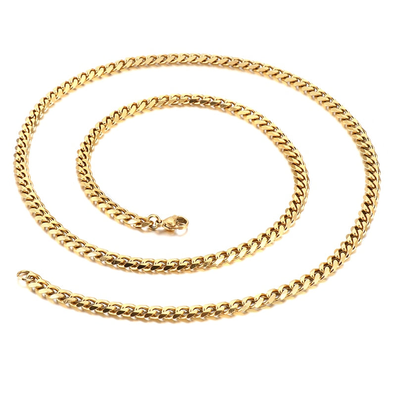 Viking Link Chain Necklace in Gold and Silver