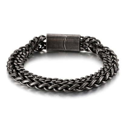 Antiqued and Weathered Black Steel Bracelet