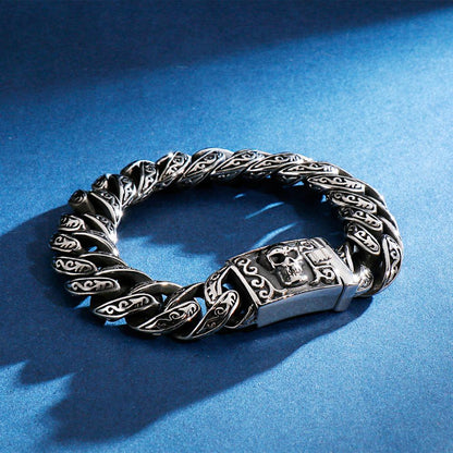 Super Heavy Knotwork Engraved Face Cuban Chain Bracelet Series