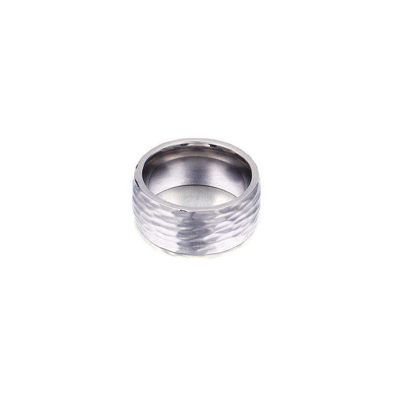 WAVE LINE THICK HAMMERED RING