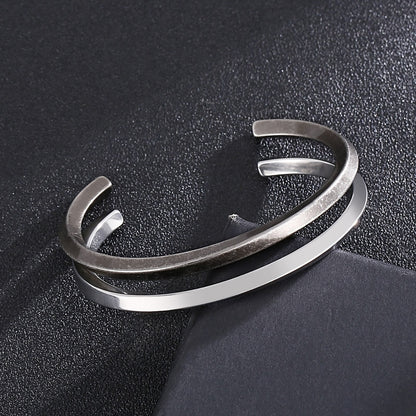 Twisted Irregular Open Bangle Bracelet