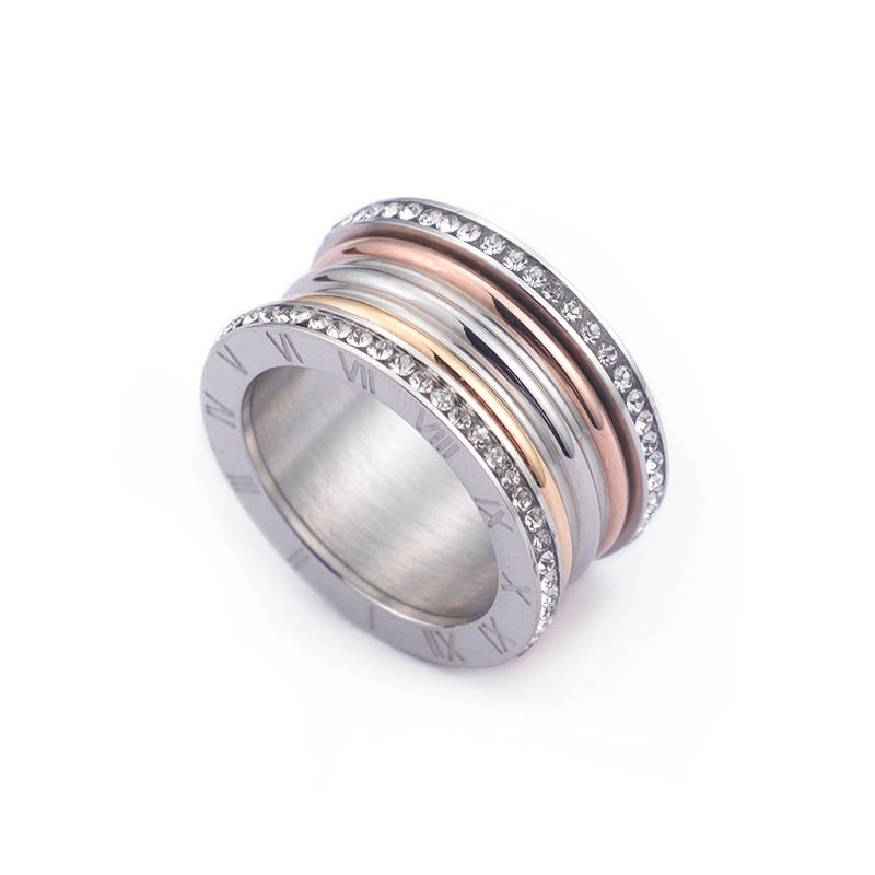 Crystal Roman Numerals Ring