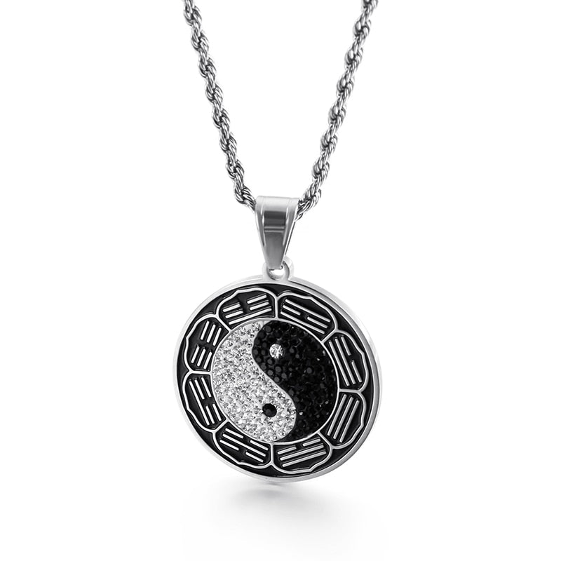 Yin Yang Tag Pendant Necklace