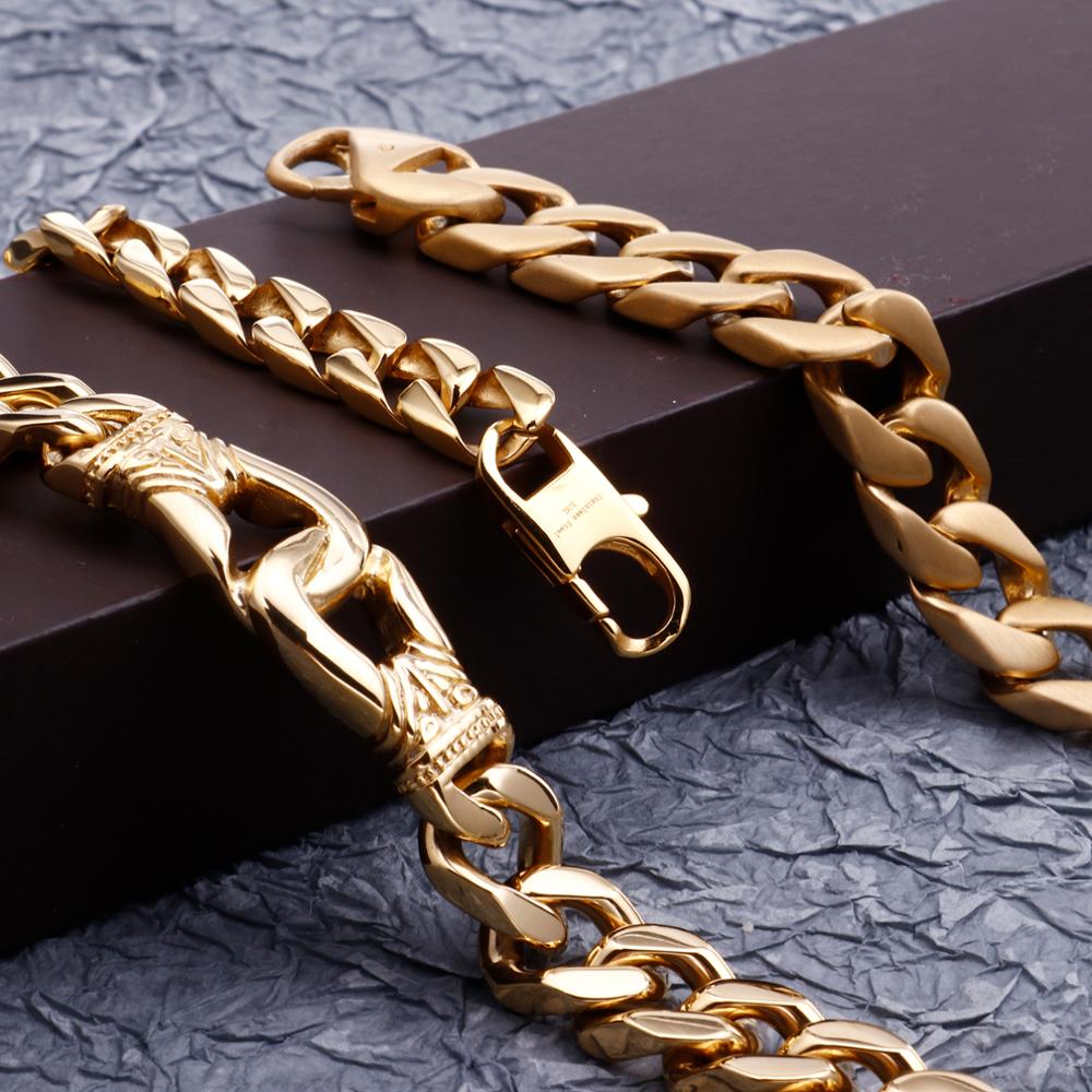 Gold Finish Broad Link Cuban Bracelet