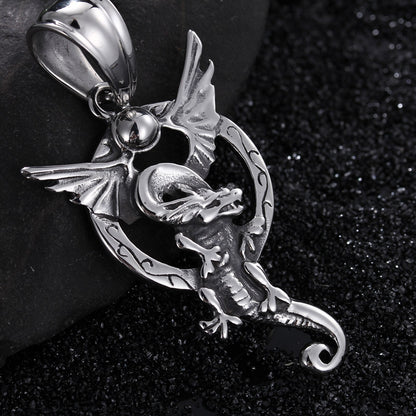 Bold Dragon Pendant Necklace