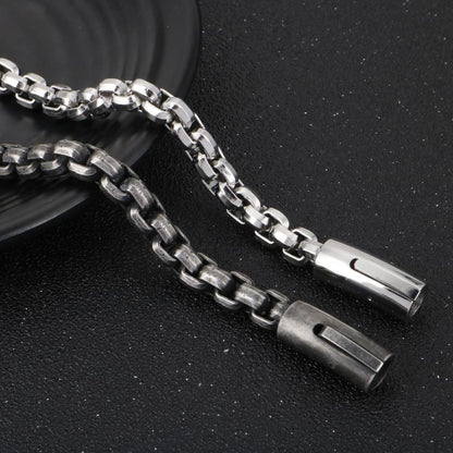 Vintage Color Stainless Steel Retro Charm Link Chain Bracelet For Men Fashion Jewelry