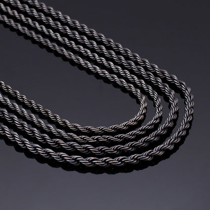 Gunmetal Twisted Rope Chain Necklace