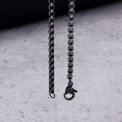 3mm Titanium Link Square Pearl Chain Necklace
