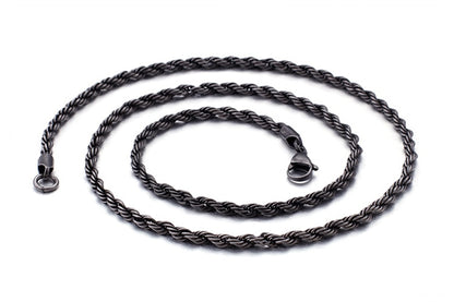 Gothic Gray Long Link Chain Necklace