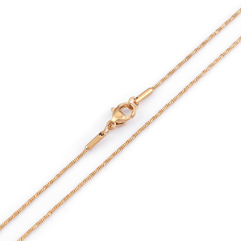 Micro-link Twisted Chain Necklace in Gold, Steel, and Black