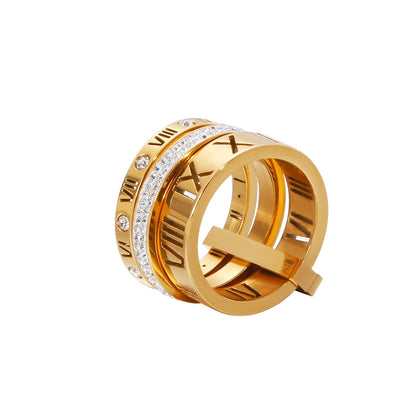 Roman Numerals Engagement Ring