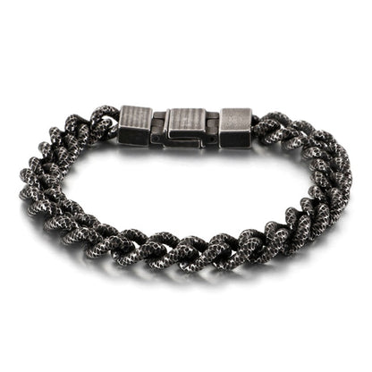 Antiqued and Weathered Black Steel Bracelet