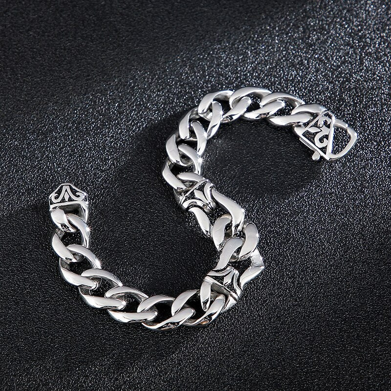Viking Curb Cuban Chain Bracelet Color Polished Wholesale Link Chain Charm Cool Punk Men Bracelets Jewelry