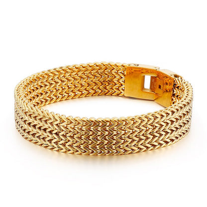 Vintage Mesh Link Chain Bracelet Stainless Steel Wholesale Design Cuff Bracelets for Men Fahion Jewelry