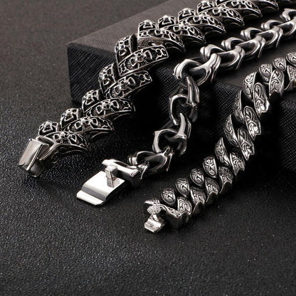 Retro Chain Bracelet Black Stainless Steel