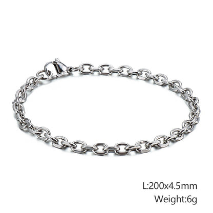 Classic Curb Chain Steel Bracelet