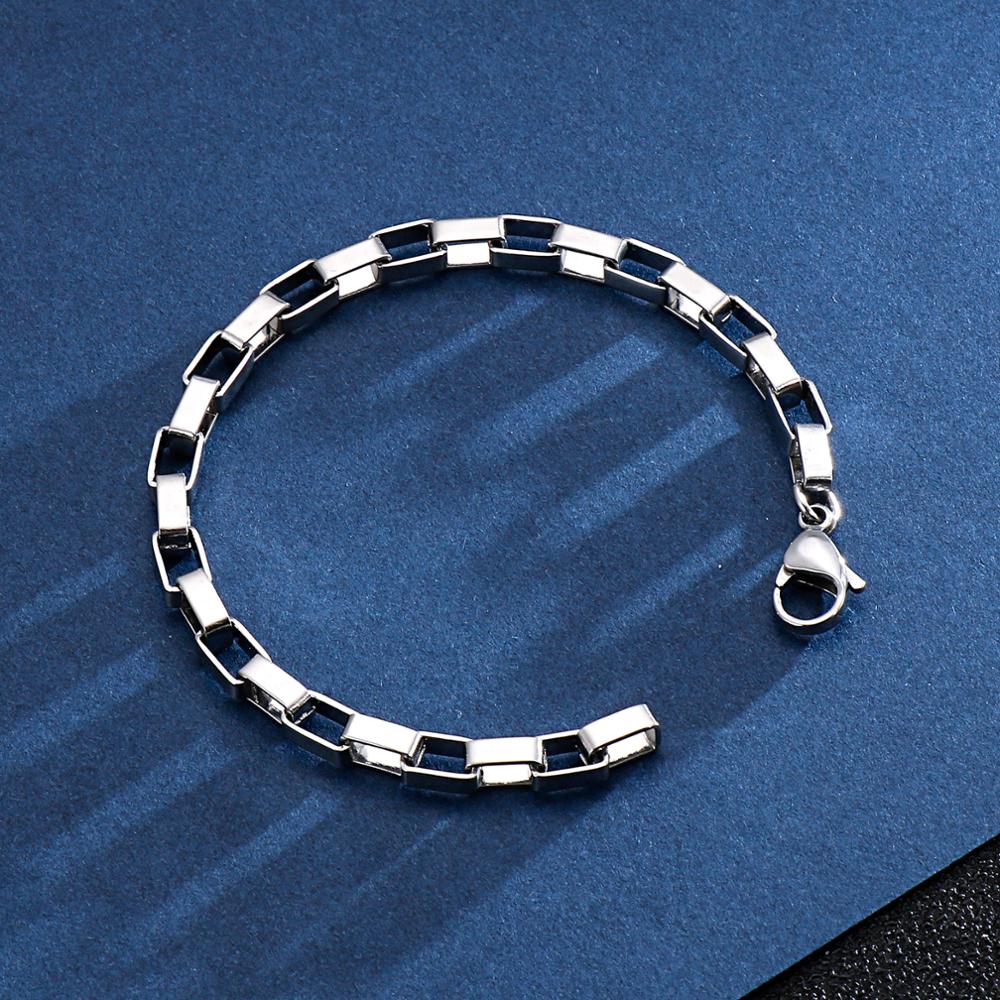 Modern Minimalist Square Link Hook Tab Bracelet