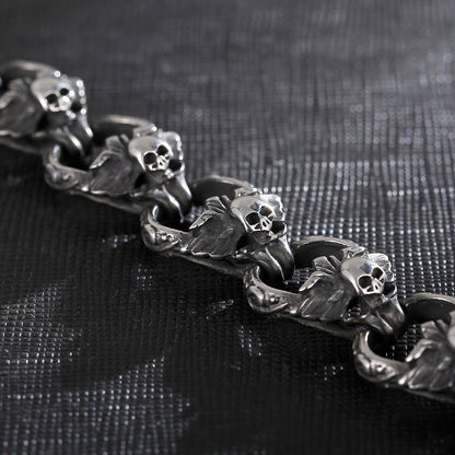Vintage Gothic Skull Head Men Bracelet Stainless Steel Black Charm Punk Viking Bracelets Armband Men Fashion Jewelry