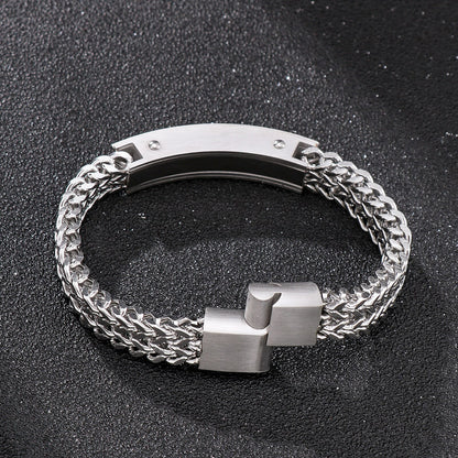Punk Shiny Mesh Chain Men Bracelet Stainless Steel Simple Charm Fashion Bangle Jewelry
