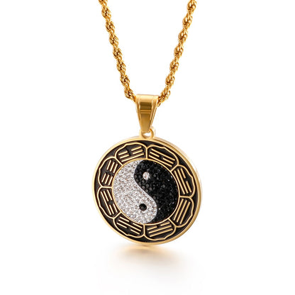 Yin Yang Tag Pendant Necklace