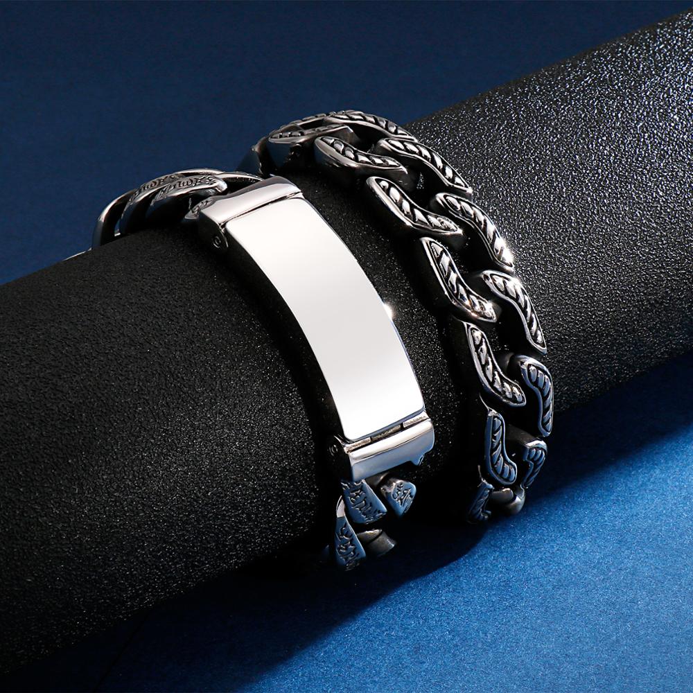 Super Heavy Knotwork Engraved Face Cuban Chain Bracelet Series