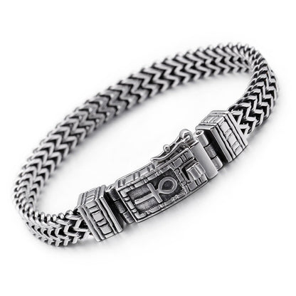 Ankh Bracelet Egyptian Ankh Symbol Steel Chain Bracelet