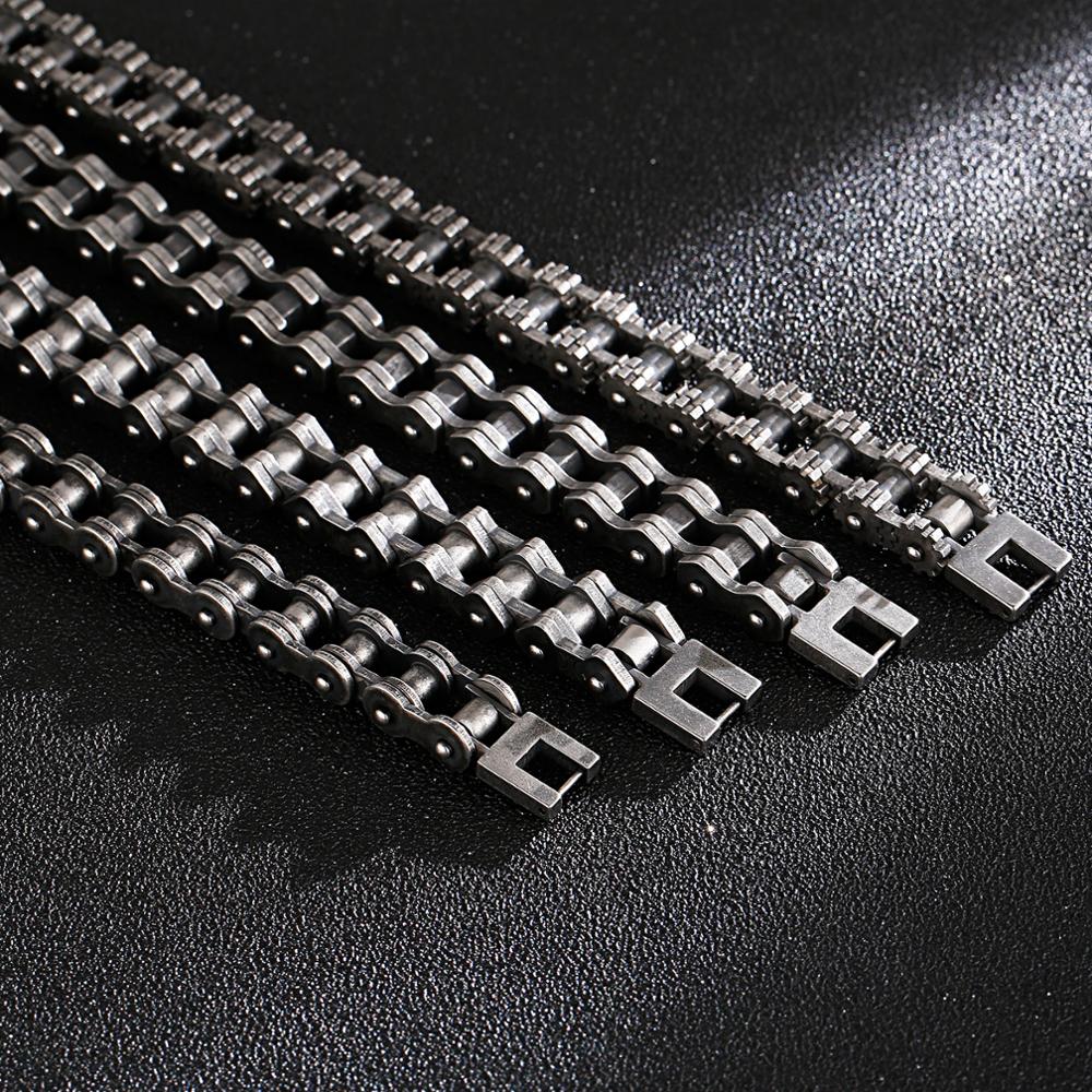 Gothic Gunmetal Biker Chain Steel Bracelet