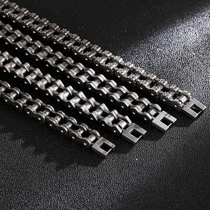 Gothic Gunmetal Biker Chain Steel Bracelet