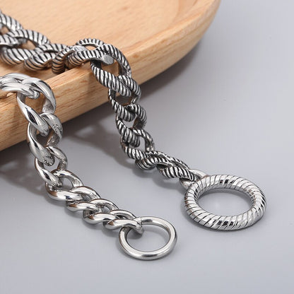 Gothic Steel Striple Chain Bracelet