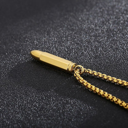 Minimalist Bullet Pendant High Calibre Necklace