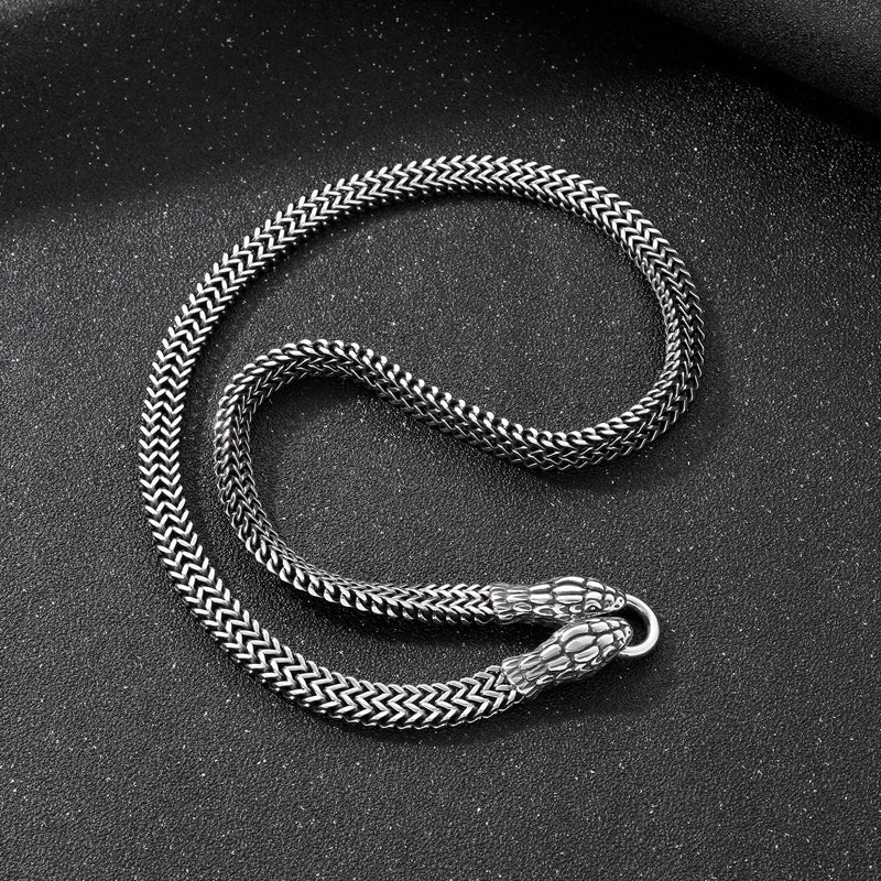 Dual Serpent Super Heavy Chain Necklace