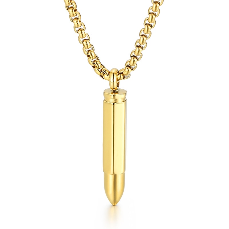 Minimalist Bullet Pendant High Calibre Necklace