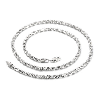 Twisted Steel Rope Chain Necklace